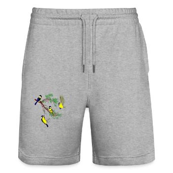 Vögel23 - Stanley/Stella Unisex Bio Joggingshorts Trainer  - Grau meliert - Vorne - Nik (191cm) & Marisol (170cm)