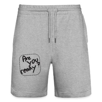 Are you ready - Stanley/Stella Unisex Bio Joggingshorts Trainer  - Grau meliert - Vorne - Nik (191cm) & Marisol (170cm)