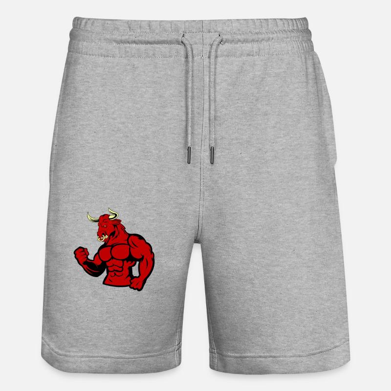 bull - Stanley/Stella Trainer Unisex Organic Jogging Shorts - heather grey