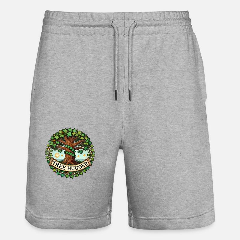 Tree Hugger - Stanley/Stella Trainer Unisex Organic Jogging Shorts - heather grey
