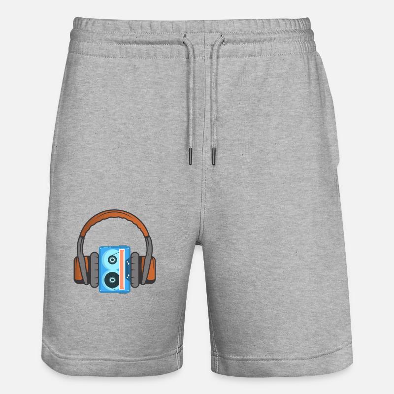 Casque et cassette audio - Short de jogging bio TRAINER Stanley/Stella unisexe - gris chiné