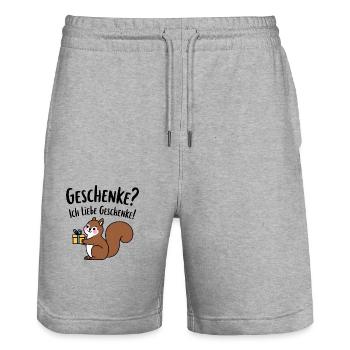 Eichhörnchen Geschenk Geburtstag Weihnachten Funny - Stanley/Stella Unisex Bio Joggingshorts Trainer  - Grau meliert - Vorne - Nik (191cm) & Marisol (170cm)