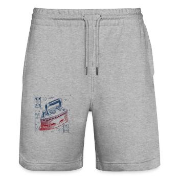 Bügeleisen - Stanley/Stella Unisex Bio Joggingshorts Trainer  - Grau meliert - Vorne - Nik (191cm) & Marisol (170cm)