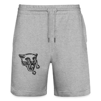 Katzenlöwe - Stanley/Stella Unisex Bio Joggingshorts Trainer  - Grau meliert - Vorne - Nik (191cm) & Marisol (170cm)
