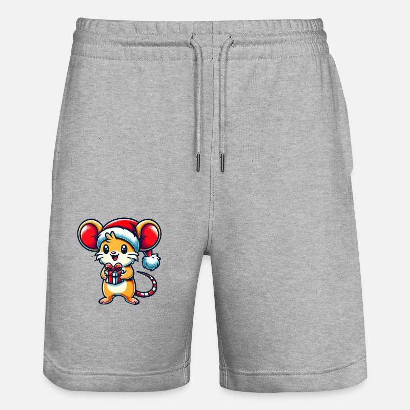 Noël Souris - Short de jogging bio TRAINER Stanley/Stella unisexe - gris chiné