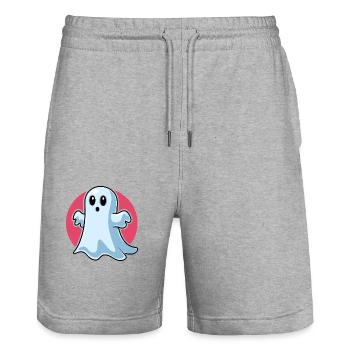 Fantôme mignon effrayant - Short de jogging bio TRAINER Stanley/Stella unisexe - gris chiné - Devant - Nik (191cm) & Marisol (170cm)