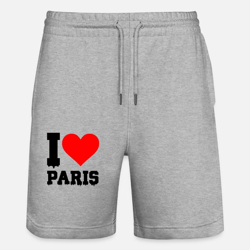 J’adore Paris - Short de jogging bio TRAINER Stanley/Stella unisexe - gris chiné
