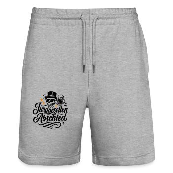 Junggesellen Abschied Party Jga - Stanley/Stella Unisex Bio Joggingshorts Trainer  - Grau meliert - Vorne - Nik (191cm) & Marisol (170cm)
