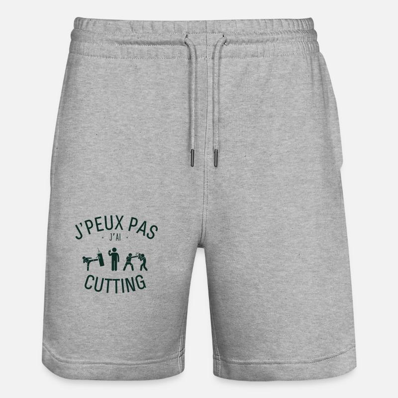 J'Peux J'ai Cutting - Short de jogging bio TRAINER Stanley/Stella unisexe - gris chiné