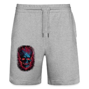 death adult clothing happy balloons skeleton cage - Stanley/Stella Unisex Bio Joggingshorts Trainer  - Grau meliert - Vorne - Nik (191cm) & Marisol (170cm)