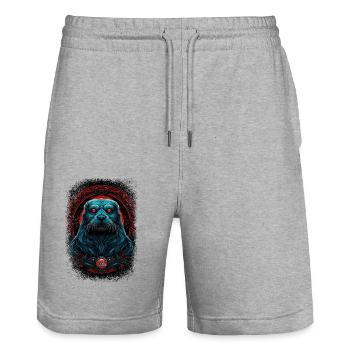 baby seal funny quote wildlife south pool - Stanley/Stella Unisex Bio Joggingshorts Trainer  - Grau meliert - Vorne - Nik (191cm) & Marisol (170cm)