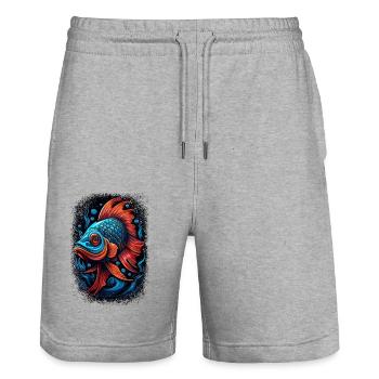 jokes awesome funny sayings quote - Stanley/Stella Unisex Bio Joggingshorts Trainer  - Grau meliert - Vorne - Nik (191cm) & Marisol (170cm)