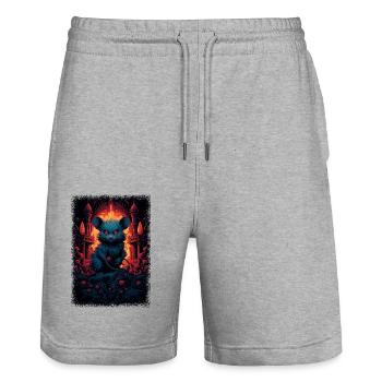 quote gift birthday present present idea gift idea - Stanley/Stella Unisex Bio Joggingshorts Trainer  - Grau meliert - Vorne - Nik (191cm) & Marisol (170cm)