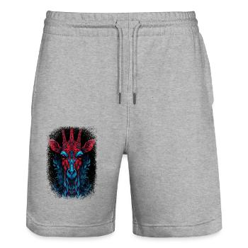 dictons drôles grands animaux crèche enfants fille - Short de jogging bio TRAINER Stanley/Stella unisexe - gris chiné - Devant - Nik (191cm) & Marisol (170cm)