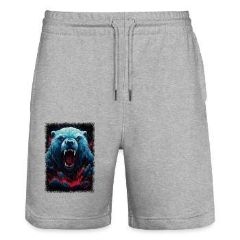 humor feminist happy bday books and coffee comic - Stanley/Stella Unisex Bio Joggingshorts Trainer  - Grau meliert - Vorne - Nik (191cm) & Marisol (170cm)