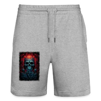 birthday present dabbing birthday present idea - Stanley/Stella Unisex Bio Joggingshorts Trainer  - Grau meliert - Vorne - Nik (191cm) & Marisol (170cm)