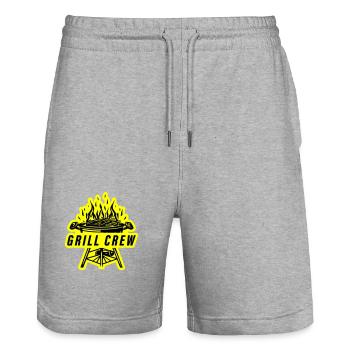 Grill Crew Grillen - Stanley/Stella Unisex Bio Joggingshorts Trainer  - Grau meliert - Vorne - Nik (191cm) & Marisol (170cm)