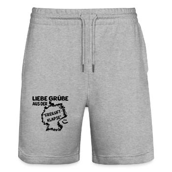 FreiluftKlapse II - Stanley/Stella Unisex Bio Joggingshorts Trainer  - Grau meliert - Vorne - Nik (191cm) & Marisol (170cm)