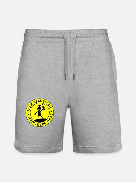 Wedding Groom Team - Stanley/Stella Trainer Unisex Organic Jogging Shorts - heather grey