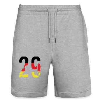 29 Zahl Deutschland Trikot - Stanley/Stella Unisex Bio Joggingshorts Trainer  - Grau meliert - Vorne - Nik (191cm) & Marisol (170cm)