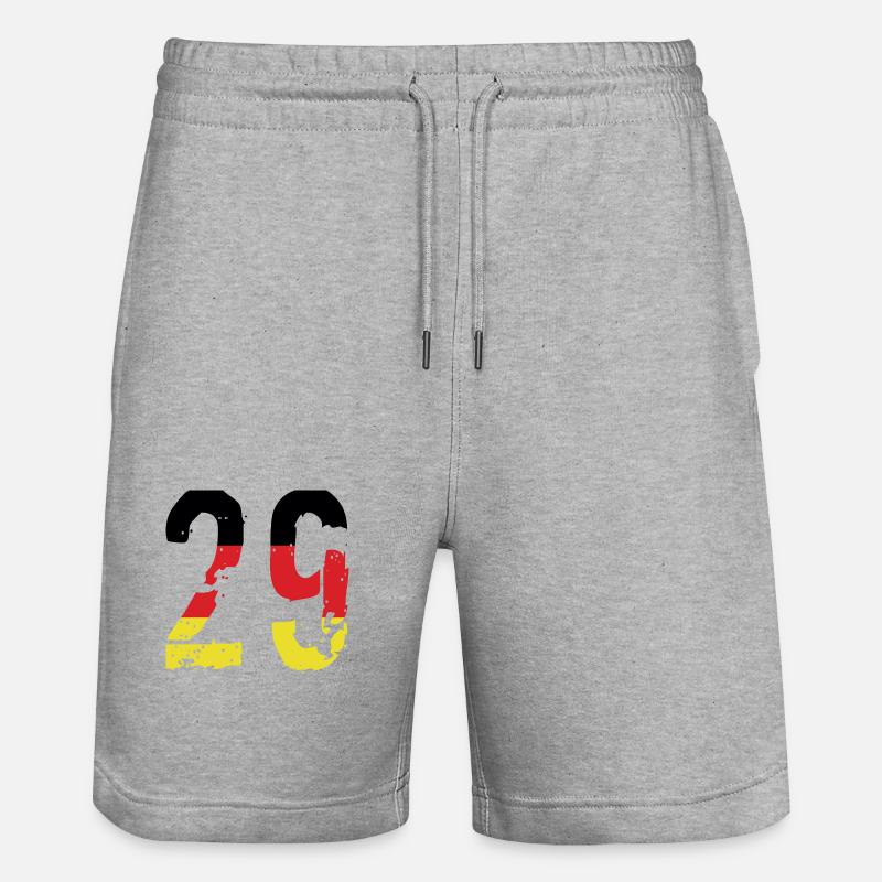 Maillot 29 Numéro Allemagne - Short de jogging bio TRAINER Stanley/Stella unisexe - gris chiné