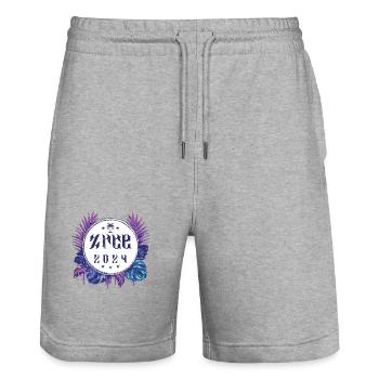 Zrce 2024 - Stanley/Stella Unisex Bio Joggingshorts Trainer  - Grau meliert - Vorne - Nik (191cm) & Marisol (170cm)