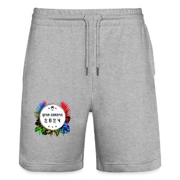 Gran Canaria 2024 Coloré - Short de jogging bio TRAINER Stanley/Stella unisexe - gris chiné - Devant - Nik (191cm) & Marisol (170cm)