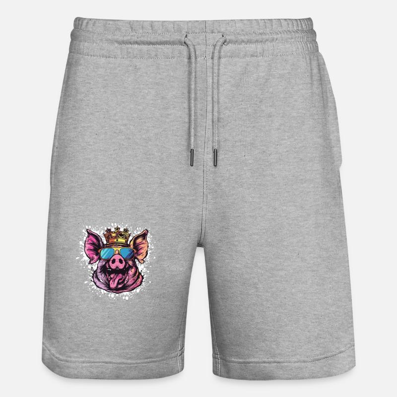 Bande dessinée de cochon - Short de jogging bio TRAINER Stanley/Stella unisexe - gris chiné