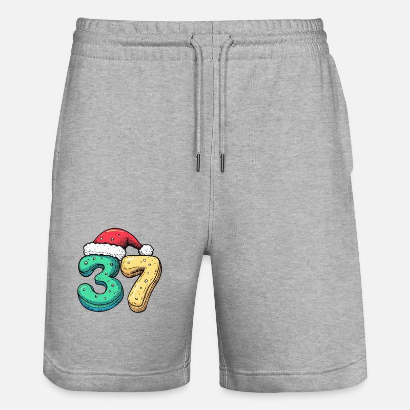 37 Numéro Noël - Short de jogging bio TRAINER Stanley/Stella unisexe - gris chiné