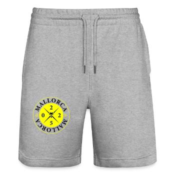 Mallorca 2025 Urlaub - Stanley/Stella Unisex Bio Joggingshorts Trainer  - Grau meliert - Vorne - Nik (191cm) & Marisol (170cm)