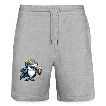 Bière de requin drôle - Short de jogging bio TRAINER Stanley/Stella unisexe - gris chiné - Devant - Nik (191cm) & Marisol (170cm)