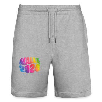 Malle 2024 Urlaub - Stanley/Stella Unisex Bio Joggingshorts Trainer  - Grau meliert - Vorne - Nik (191cm) & Marisol (170cm)