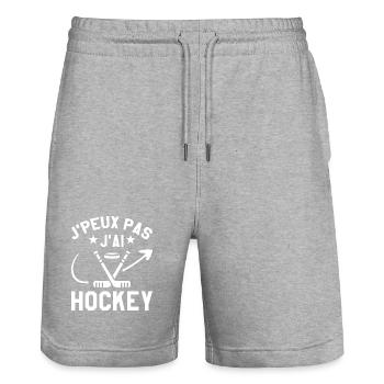 Ich kann nicht Eishockey - Stanley/Stella Unisex Bio Joggingshorts Trainer  - Grau meliert - Vorne - Nik (191cm) & Marisol (170cm)