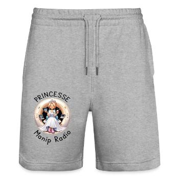 Princesse Manip Radio Manipulatrice Radiologie - Short de jogging bio TRAINER Stanley/Stella unisexe - gris chiné - Devant - Nik (191cm) & Marisol (170cm)