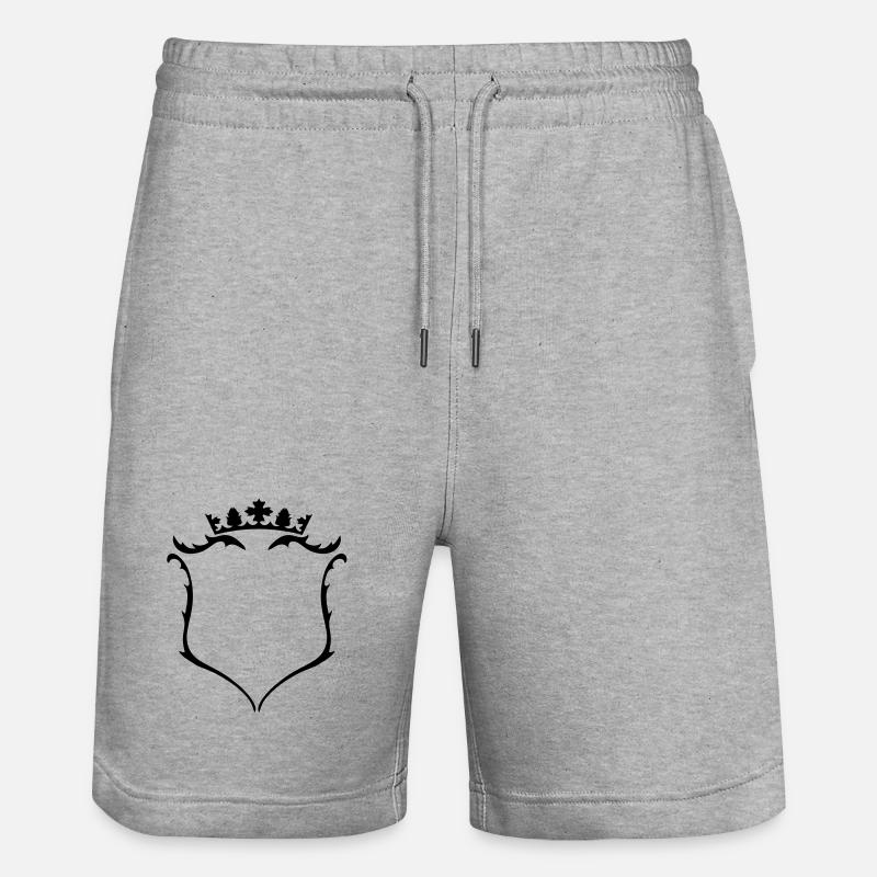 Un blason avec une couronne - Short de jogging bio TRAINER Stanley/Stella unisexe - gris chiné