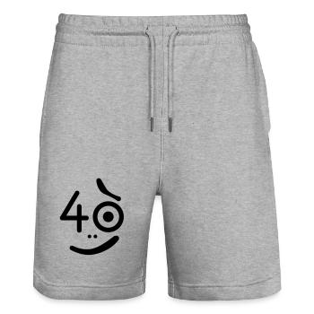 40 années - Alors quoi? - Short de jogging bio TRAINER Stanley/Stella unisexe - gris chiné - Devant - Nik (191cm) & Marisol (170cm)