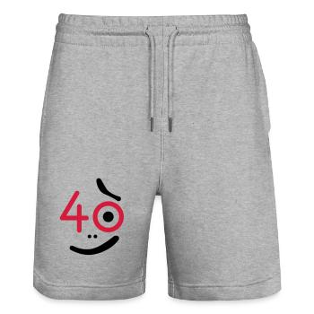 40 Jahre - so what? - Stanley/Stella Unisex Bio Joggingshorts Trainer  - Grau meliert - Vorne - Nik (191cm) & Marisol (170cm)
