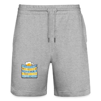 Wiesn Tracht Volksfest saufen Maß Bier - Stanley/Stella Unisex Bio Joggingshorts Trainer  - Grau meliert - Vorne - Nik (191cm) & Marisol (170cm)