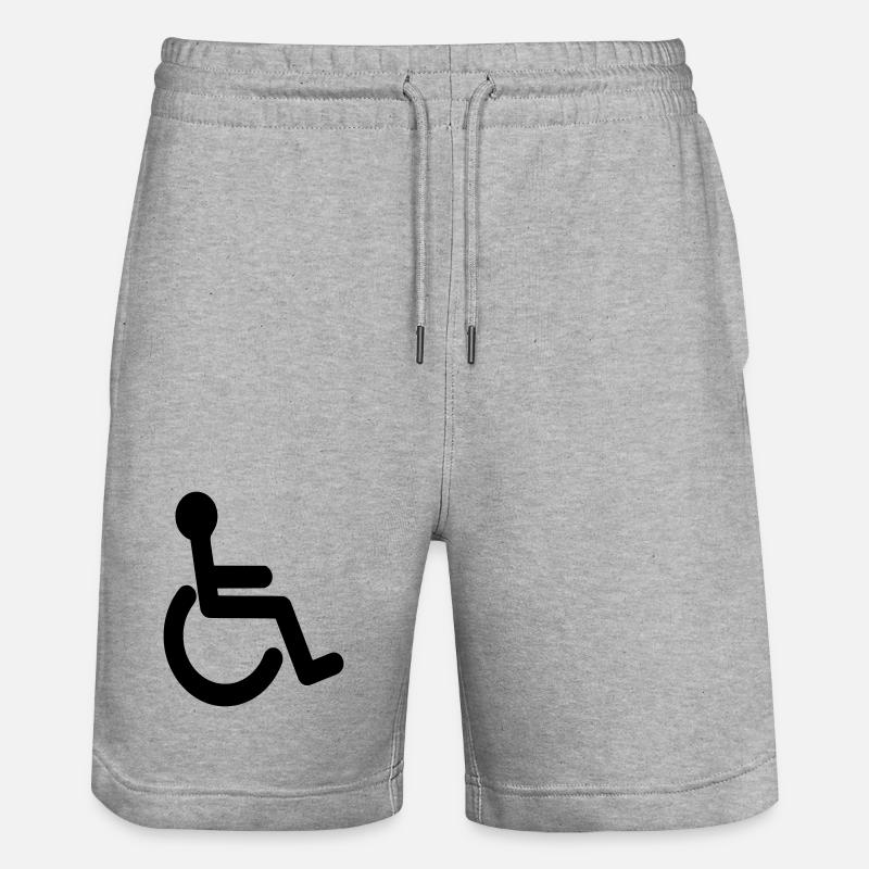 Symbole de base du fauteuil roulant # - Short de jogging bio TRAINER Stanley/Stella unisexe - gris chiné