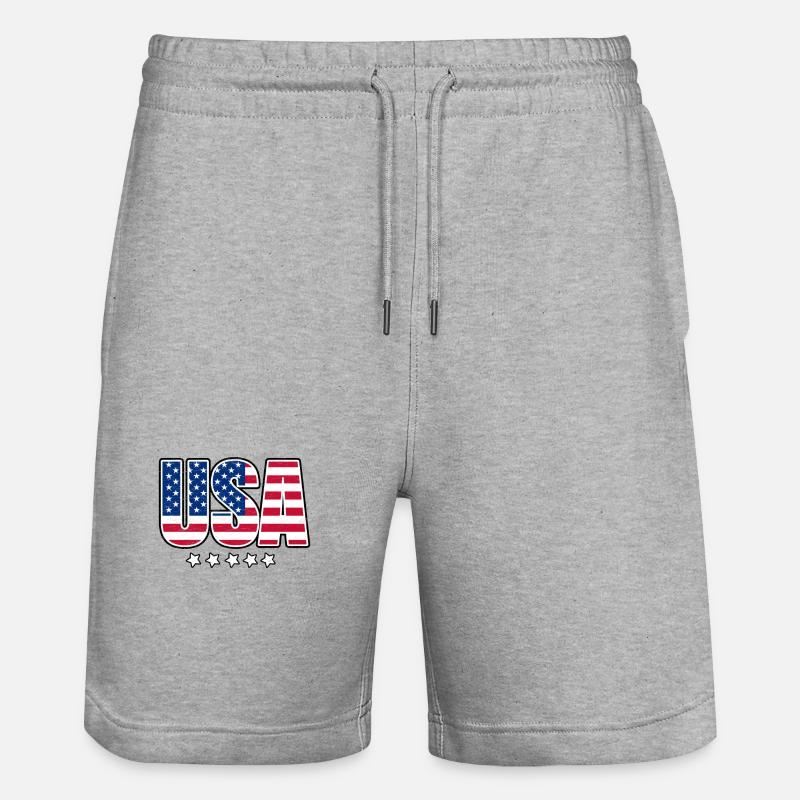 États-Unis - Short de jogging bio TRAINER Stanley/Stella unisexe - gris chiné