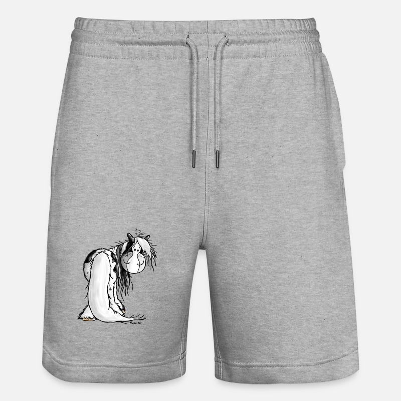 Irish Tinker Pferd - Horse - Schecke - Stanley/Stella Unisex Bio Joggingshorts Trainer  - Grau meliert