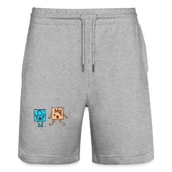 Wissenschaft Physik Chemie OMG - Stanley/Stella Unisex Bio Joggingshorts Trainer  - Grau meliert - Vorne - Nik (191cm) & Marisol (170cm)