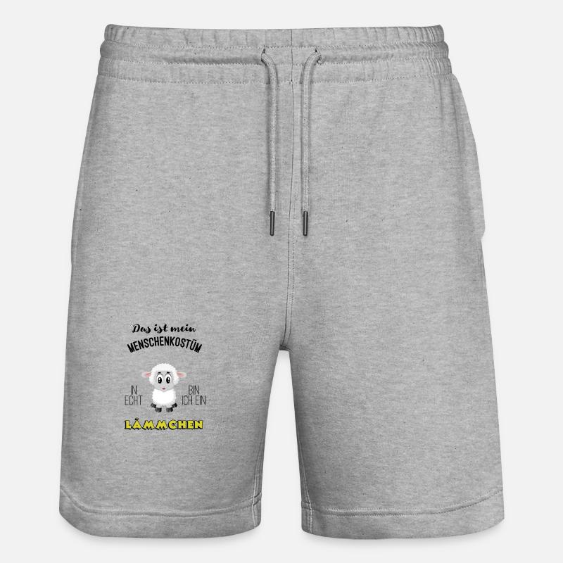 Menschenkostuem Laemmchen Karneval MBA - Stanley/Stella Unisex Bio Joggingshorts Trainer  - Grau meliert