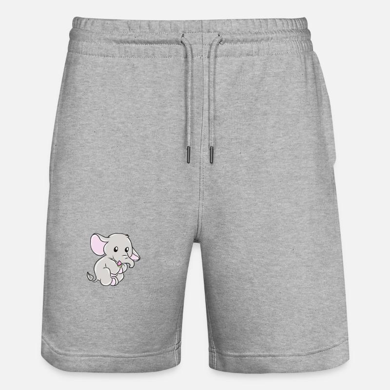 éléphant - Short de jogging bio TRAINER Stanley/Stella unisexe - gris chiné