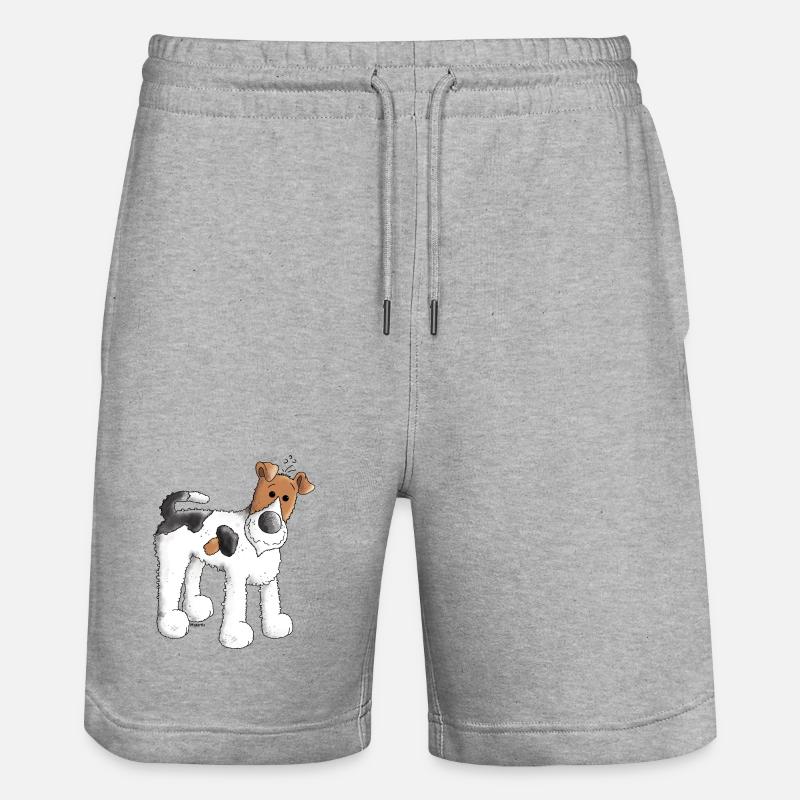 Foxterrier - Fox Terrier - Hund - Stanley/Stella Unisex Bio Joggingshorts Trainer  - Grau meliert