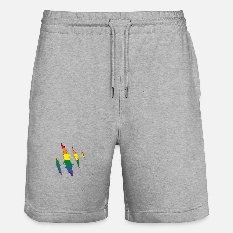 Griffe arc-en-ciel Scratch Trace - Short de jogging bio TRAINER Stanley/Stella unisexe - gris chiné