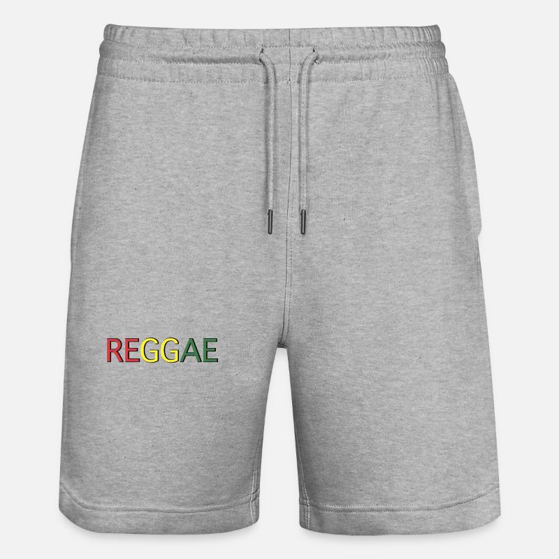 Reggae Farbcode Schriftzug - Stanley/Stella Unisex Bio Joggingshorts Trainer  - Grau meliert