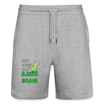 dinosaur - Stanley/Stella Trainer Unisex Organic Jogging Shorts - heather grey - Front - Nik (191cm) & Marisol (170cm)