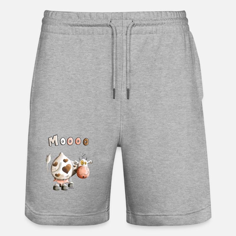 Moooo Vache - Short de jogging bio TRAINER Stanley/Stella unisexe - gris chiné