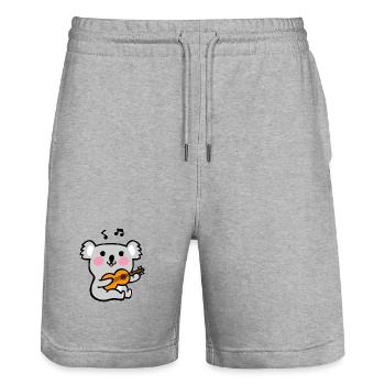 Sérénade de guitare Koala - Short de jogging bio TRAINER Stanley/Stella unisexe - gris chiné - Devant - Nik (191cm) & Marisol (170cm)